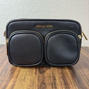 Michael Kors Black Crossbody Bag with Gold Details
